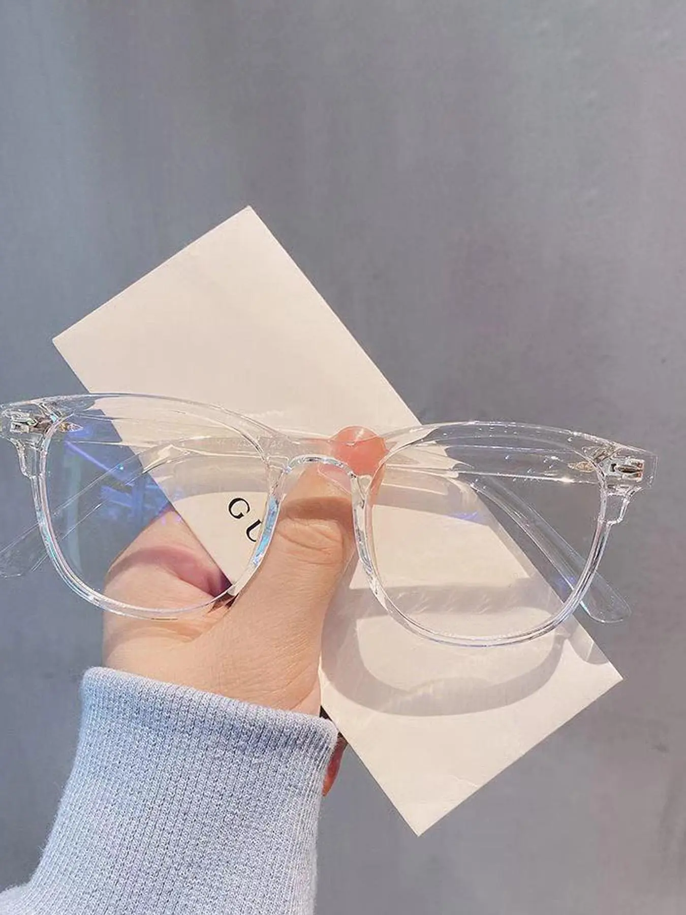 Summer Simple Eyeglasses for Men and Women, Fashion Transparent Square Frame Eyeglasses with Anti-blue Light Lenses for Everyday Use, Fashion Accessory, Square Frames Eyeglass, Casual Eyeglasses, Casual Stylish Glasses