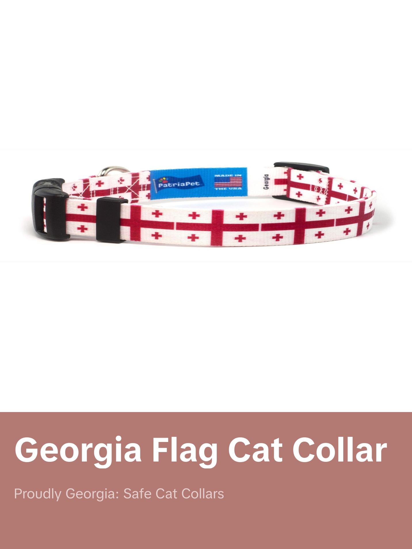 Cat Collar with Georgia Flag | Great For National Holidays, Festivals, Parades, Sporting Events, Pride Events