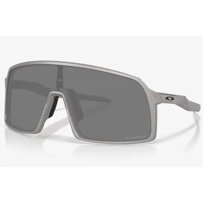 Oakley Sutro Alloy Collection Unisex Sunglasses, High-Wrap Shield with Titanium Frame and Prizm Black Lenses for Cycling, Unisex Names