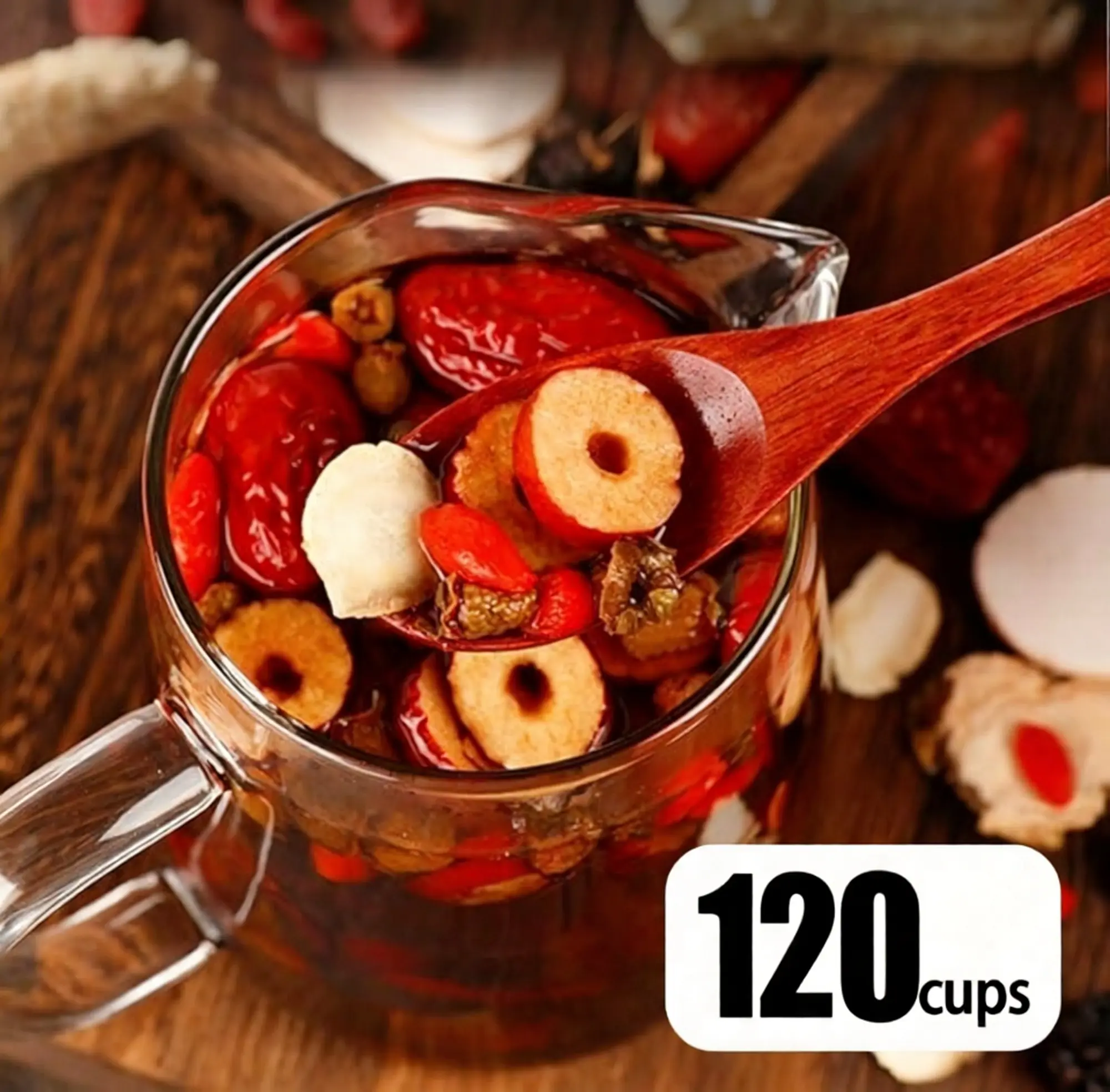 Pure Organic Ginseng Six Treasures Turmeric Herbal Tea, Daily Kidney Support Wellness Drink Must-Have for Men and Women