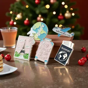 Cartoon Design Brooch – Cute Airplane, Passport & Luggage Shaped Brooch, Unisex Fashion Accessory (Enamel Pin) for Decorating Backpacks, Jeans, Scarves & Hats; Suitable for Daily Use, Vacations, Holiday Parties (Also Makes a Great Gift)