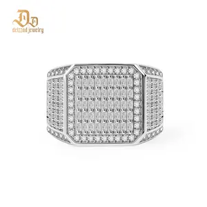 Delzzad 1.8ct Empire Glace Ring VVS Synthetic Moissanite Ring Jewelry Copper Band Unisex Hip Hop Ring Prism Palace Band Ring Signet Ring Perfect Birthday Engagement Wedding Anniversary Christmas Valentine's Day Gift