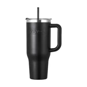 VEVOR 40 oz Insulated Water Bottle Stainless Steel Coffee Cup Handheld Black