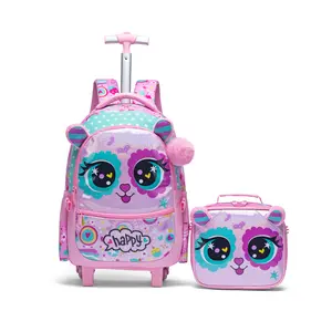 Girls Rolling Backpack with Wheels  Say goodbye to heavy school bags! Ergonomic design to protect their spines. Waterproof, cute, and perfect for daily school days. smooth zipper