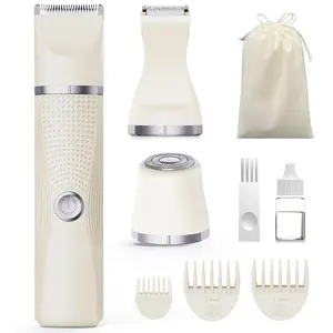 Unibono 3-in-1 Electric Razor for Women Waterproof Bikini Trimmer Rechargeable Shaver with 3 Detachable Blades USB-C Fast Charging IPX7 Waterproof for Dry & Wet Use - Multifunctional