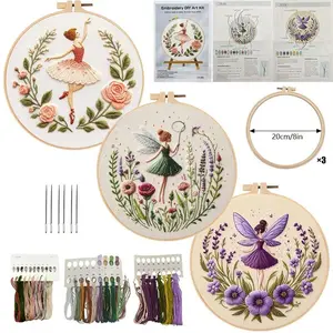 Flower Fairy Embroidery Kit – DIY Stitching Craft Guide for Beginners Home Art Decor
