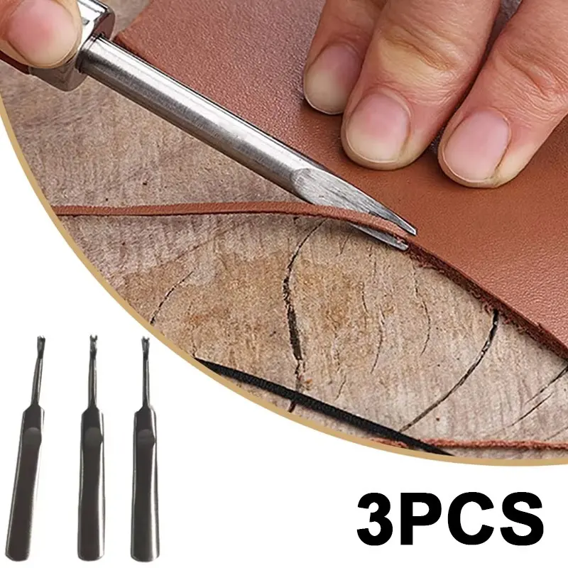 3-Pack Leather Manual Slotting Tools, Leather Punch, Handmade Leather Craft Kit, Essential DIY Leatherworking Supplies, Perfect for Leather Enthusiasts