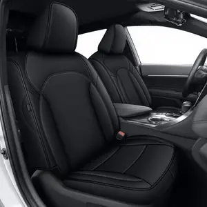 Pet-Friendly Waterproof Faux Leather Seat Covers for Toyota Camry 2025 XLE/XSE | Custom Fit Full Set - Stain-Resistant Easy Clean Non-Slip Black Protectors