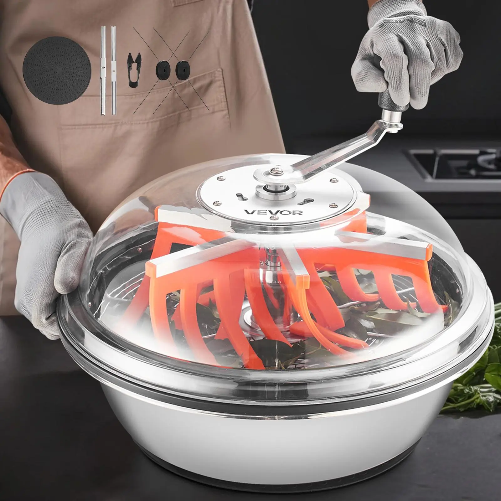 【SummerFinds】VEVOR Bud Leaf Bowl Trimmer, 16 in Manual Bud Trimmer, with Sharp Stainless Steel Blades, Visual Cutting, Wet & Dry Hydroponic Cutting Machine, Twisted Spin Cut for Plants Leaves Buds Flowers