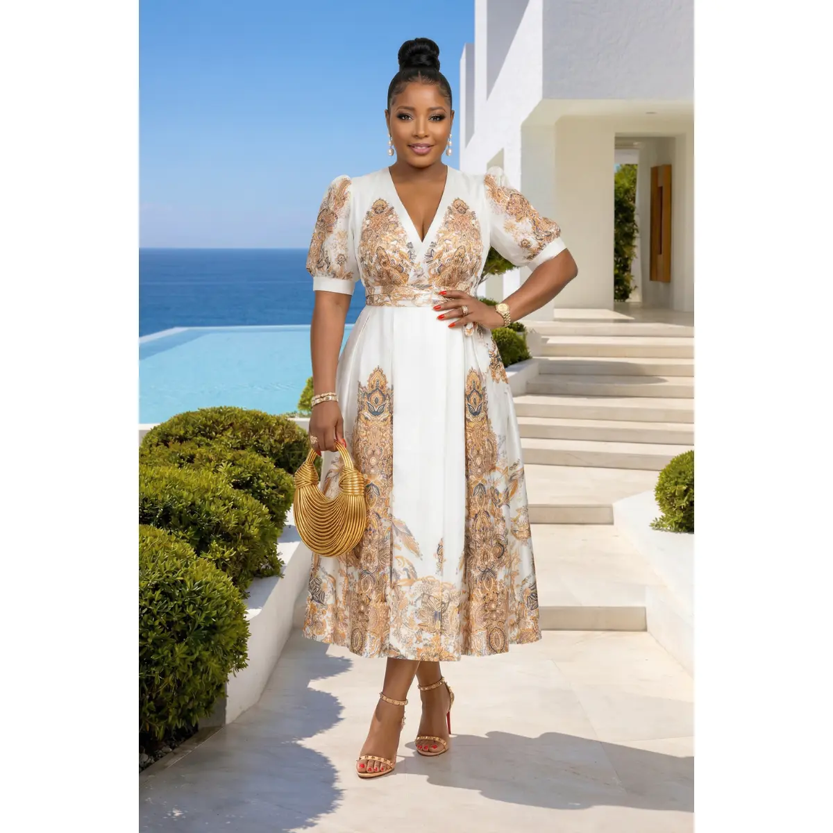 Lily Baroque Midi Dress