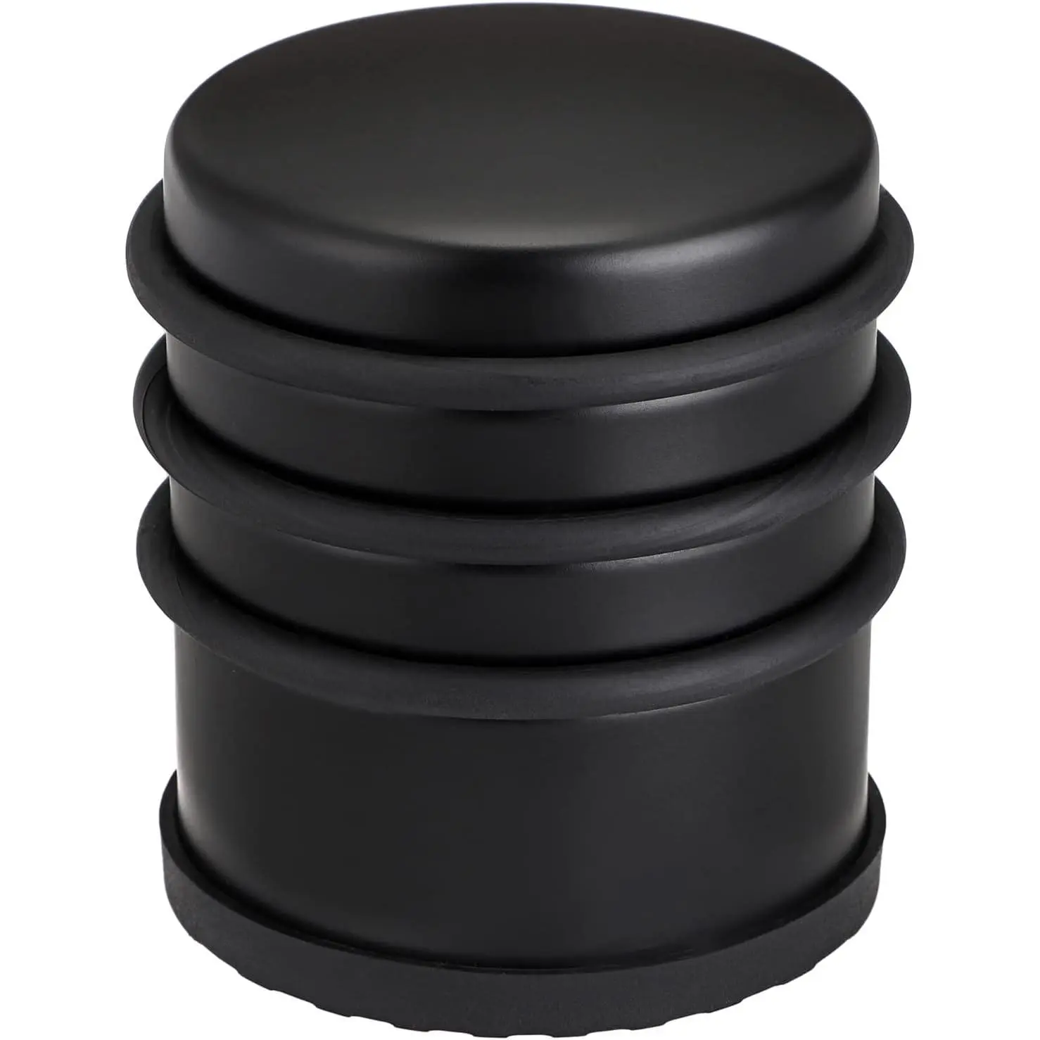 Heavy Duty Stainless Steel Floor Door Stopper - Non-Drilling, Anti-Skid Rubber, Contemporary Safety Heavy Duty Steel Stop - for Office Commercial Use, Black, Heavy Duty Steel Stops, Non-Drilling Stops