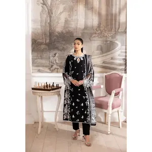 Lawn Breeze by Mohagni – 3pc Ready to Wear Cotton Black Pakistani Suit LMB5