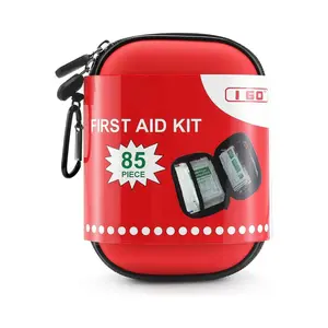 85 Pieces Hard Shell Mini Compact First Aid Kit, Small Personal Emergency Survival Kit for Travel, Hiking, Camping, Backpacking, Hunting, Marine, Car