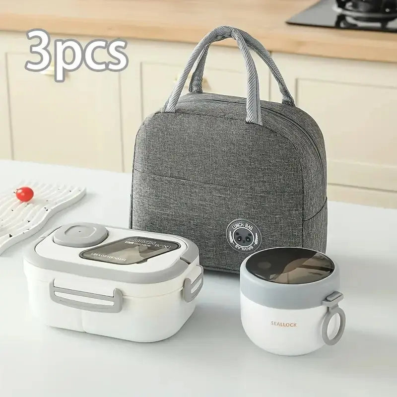 Portable Lunch Bag Set with Box and Cup, Foldable Aluminum Foil Handbag, Ideal for Travel Work School, Travel Essentials, Back to School Student Bag, Durable Lunch Bag