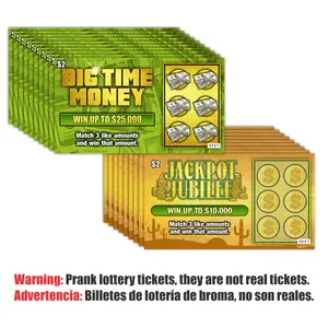 Prank Gag Lottery Tickets, These Lottery Ticket Scratch Off Cards Look Super Real Like A Real Scratcher Joke Lotto Ticket, Includes 20 Tickets, 10 Big Time Money & 10 Jackpot Jubilee