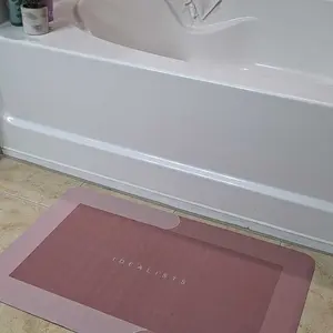 Premium Quick-Dry Bathroom Mat - Ultra-Absorbent Thin Diatomite Bath Mat-Rubber Backing Non-Slip, Machine Washable, and Mildew-Resistant Rug for Shower, Kitchen, Laundry Room,and More with Geometric Design and Easy CleaningIdeal Gift for Mother's Day