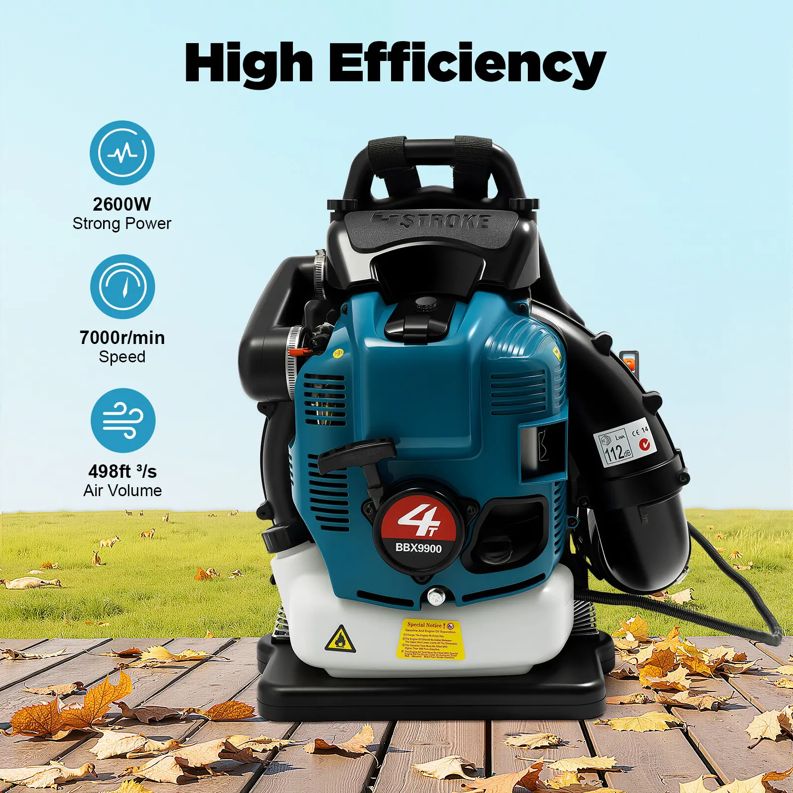2025 viral backpack leaf blower 75.6cc 4-stroke 2600W 498ft³/s air volume yard cleaning, Gas Leaf Blower,summervibes