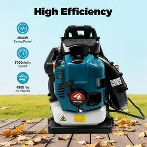 2025 viral backpack leaf blower 75.6cc 4-stroke 2600W 498ft³/s air volume yard cleaning