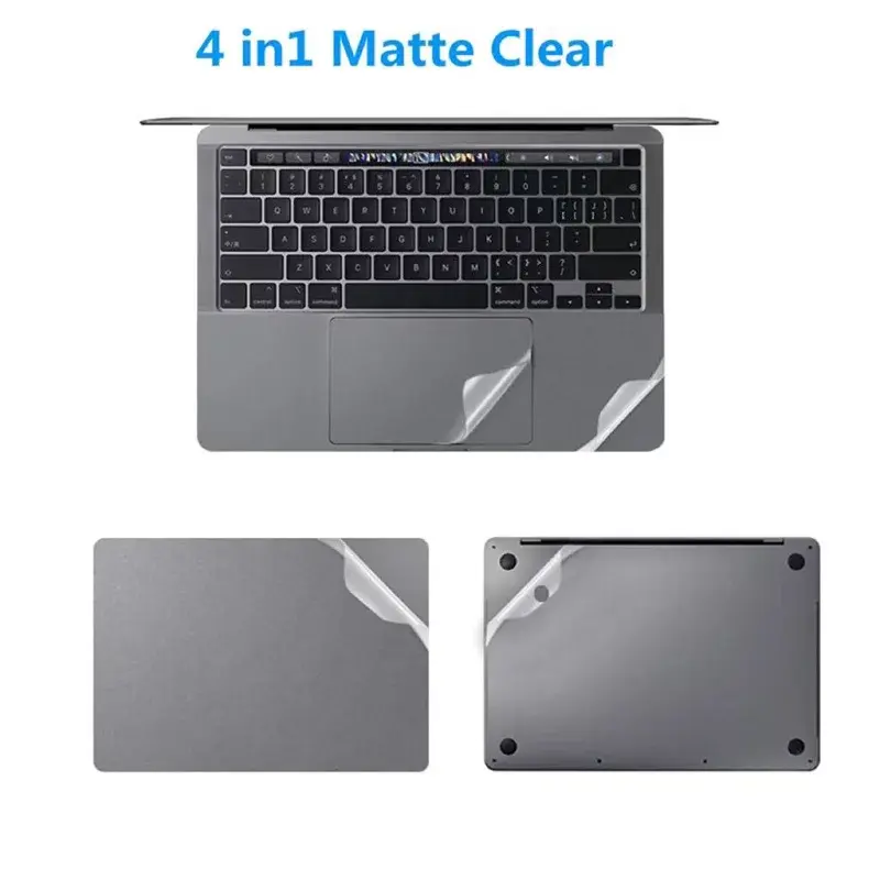 Full Body Matte Clear Sticker Decal for MacBook Pro 14" pro16 M5 M4 M3 M2 1 air 13.6 air 15 Touchpad + Palm Rest Skin Protective