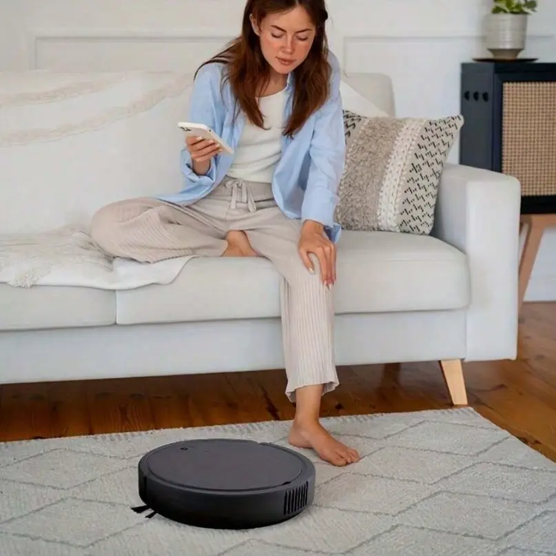 3-In-1 Smart Robot Vacuum Cleaner And Mop, Rechargeable Automatic Smart Sweeping Robot Floor Cleaning Vacuum Cleaner - Black