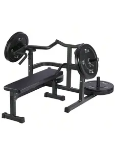 Chest Press Machine With Adjustable Flat Bench,Versatile Bench Press Rack For Home Gym,Bench Press Machine With Independent Converging Arms,Heavy-Duty Steel Structure With Smooth Bearings