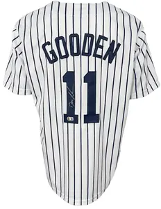 New York Yankees Dwight "Doc" Gooden Autographed Pro Style Pinstripe Jersey BAS Authenticated