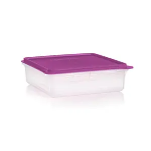 Tupperware Snack Stor Container with Lid Reusable Airtight Square Plastic Storage for Snacks & Utensils Stackable Flexible Kitchen Organization 2.9L Blue