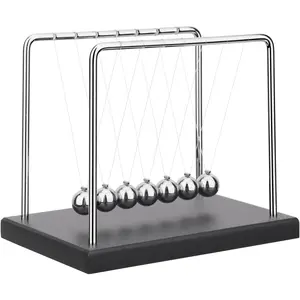 P-SO083 Newton's Cradle 7-Beads Energy Demo Toy, Science Physics Learning Gadget, Stress Relief Kinetic Motion Decor, Home Office Bedroom House Decoration, Holiday Birthday Gift Idea