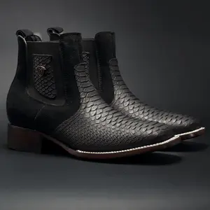 Men’s Leather Tribute Python Cowboy Boots Comfort Shoe Footwear