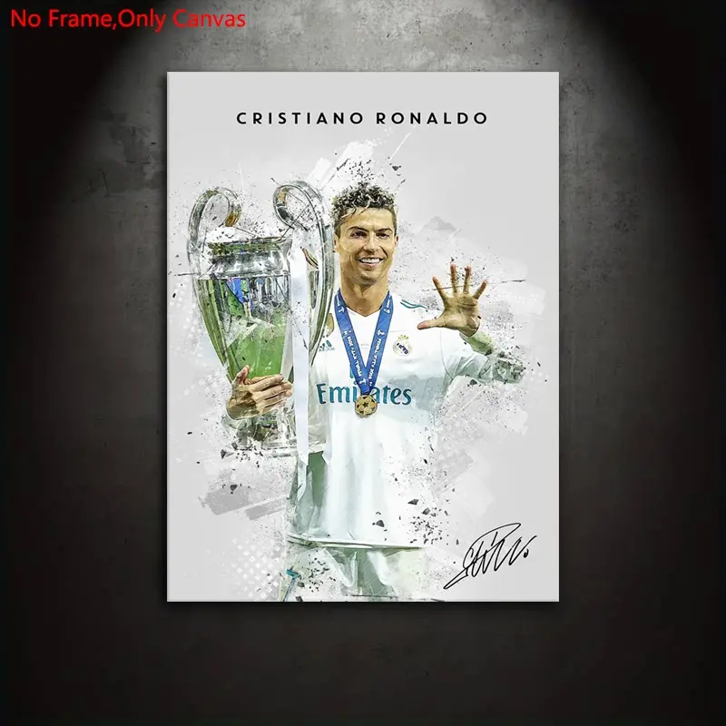 1 piece/set frameless canvas painting print poster,Artistic,classic minimalist abstract art,legendary football celebrity Cristiano Ronaldo,perfect gift for sports enthusiasts,gift for bedroom,living room,hanging wall art,mural,wall decoration,room decor