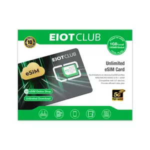 EIOTCLUB eSIM Card for Androids - Unlimited Downloads, 200+ Destinations, 5G for Unlocked Android Devices, Cellphone, Router, Global Travel eSIM Smartphone