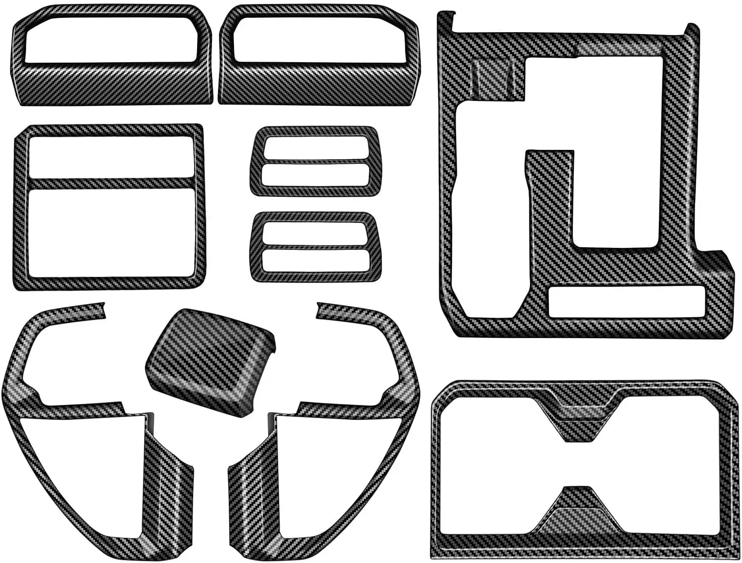 Interior Trim for 4Runner 2025 2026 Gear Shift Panel Steering Wheel Trim | Carbon Fiber Texture, Strong Adhesion