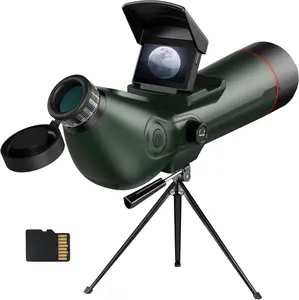 Digital Spotting Scope with Screen Portable Auto-Focus 4K Smart Telescope Green 32GB SD Card Tripod Carrying Bag for Stargazing Bird Watching Wildlife Viewing Hunting