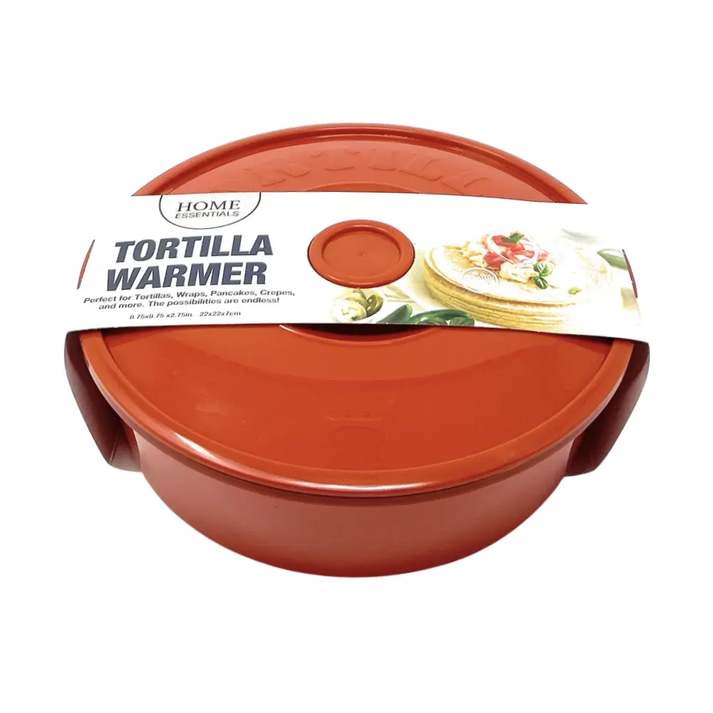Godage Compact Kitchen Utensil Tortilla & Pancake Warmer with Convenient Lid Included, 8.5 x 2.75 Inches, Home & Restaurant Serving Container, Orange