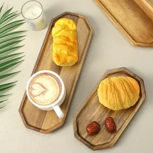 1pc Premium Acacia Wood Serving Tray | Durable & Easy to Clean Wooden Tray | Perfect for US Family Meals & Parties