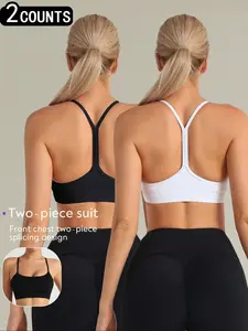 Women's Active Wear Yoga Fitness Bra Set, Removable Pads, Sexy Y-Back Design, Comfortable & Supportive, Ideal for Gym & Daily Wear, Yoga Workout Activewear, Workout Sportswear