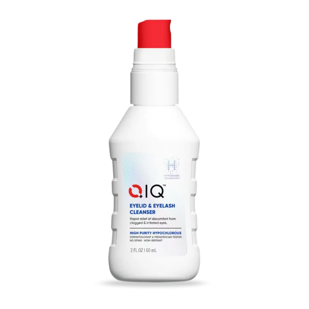 QIQ Eyelid & Eyelash Cleanser - High Purity Hypochlorous Eye Wash Solution for Fast Comfort Relief from Clogged Irritated Eyes 2oz