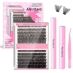 Eyelash Clusters  Eyelash Clusters Voluminous Eyelash Clusters 9-17mm Slender Individual Eyelash Clusters DIY Eyelash Extensions 240pcs Eyelash Curler Kit, Eyelash Adhesive and Sealant and Eyelash #SummerWins #DealsForYouDays