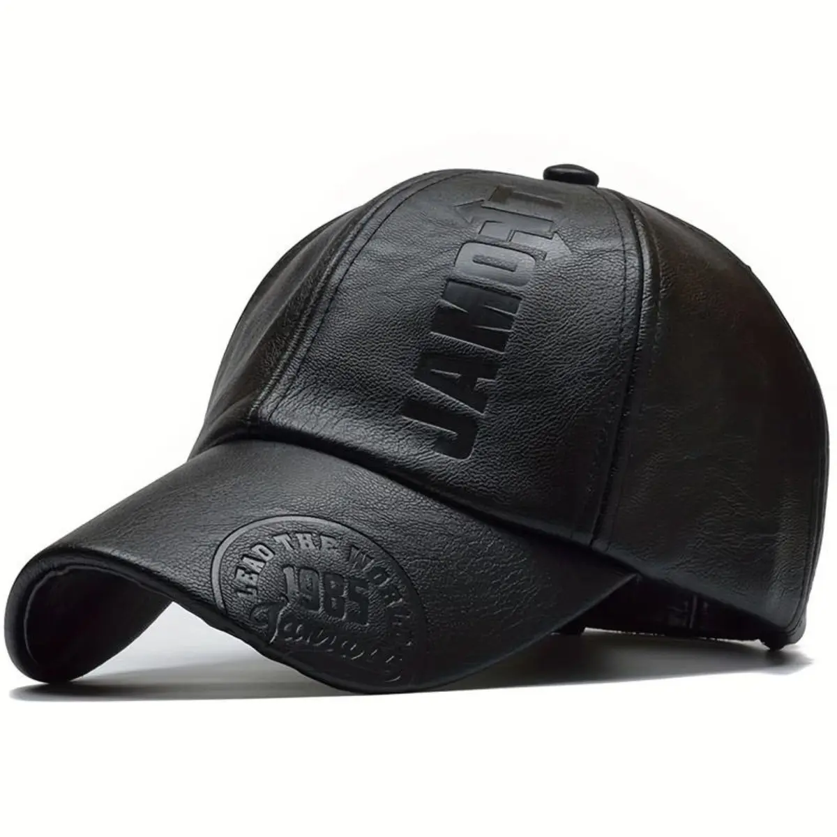 Men's British-Style PU Leather Baseball Cap - Unisex Adjustable, Breathable, Lightweight, Durable Fashion Hat for Daily Wear, Outdoor Activities (Spring & Summer Use), Hats, Baseball Style Hats, English Style Hats