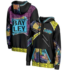 Bayley WWE Black Zip Hoodie, Role Model Energy Jacket, Clean Graphic Streetwear, Damage CTRL Pullover, Hugger Style Comfortable Wrestling Apparel