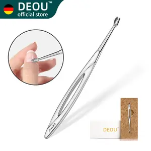 DEOU Cuticle Pusher, Hollow Stainless Steel Handle Tool for Dead Skin Removal & Shaping, Salon-Quality Nail Care, Manicure Supplies Equipment, Ideal Gift for Enthusiasts