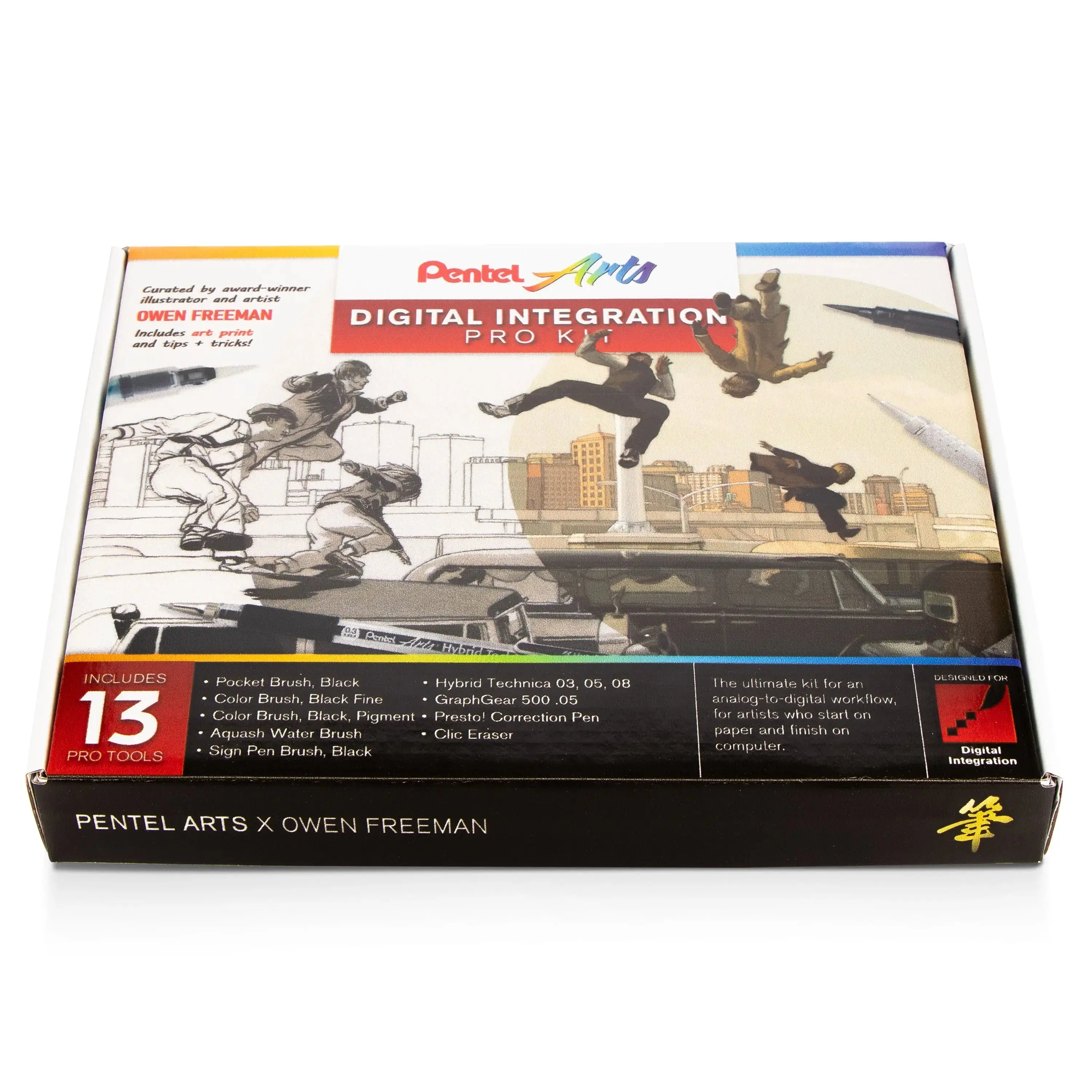 Pentel Arts Analog-Digital Integration Pro Kit - Hand-Signed Supplies, Premium Ink, Expert Instruction Video Tutorials, Limited Edition Print, for Artists Who Start on Paper and Finish on Computer (Computers & Office Equipment)