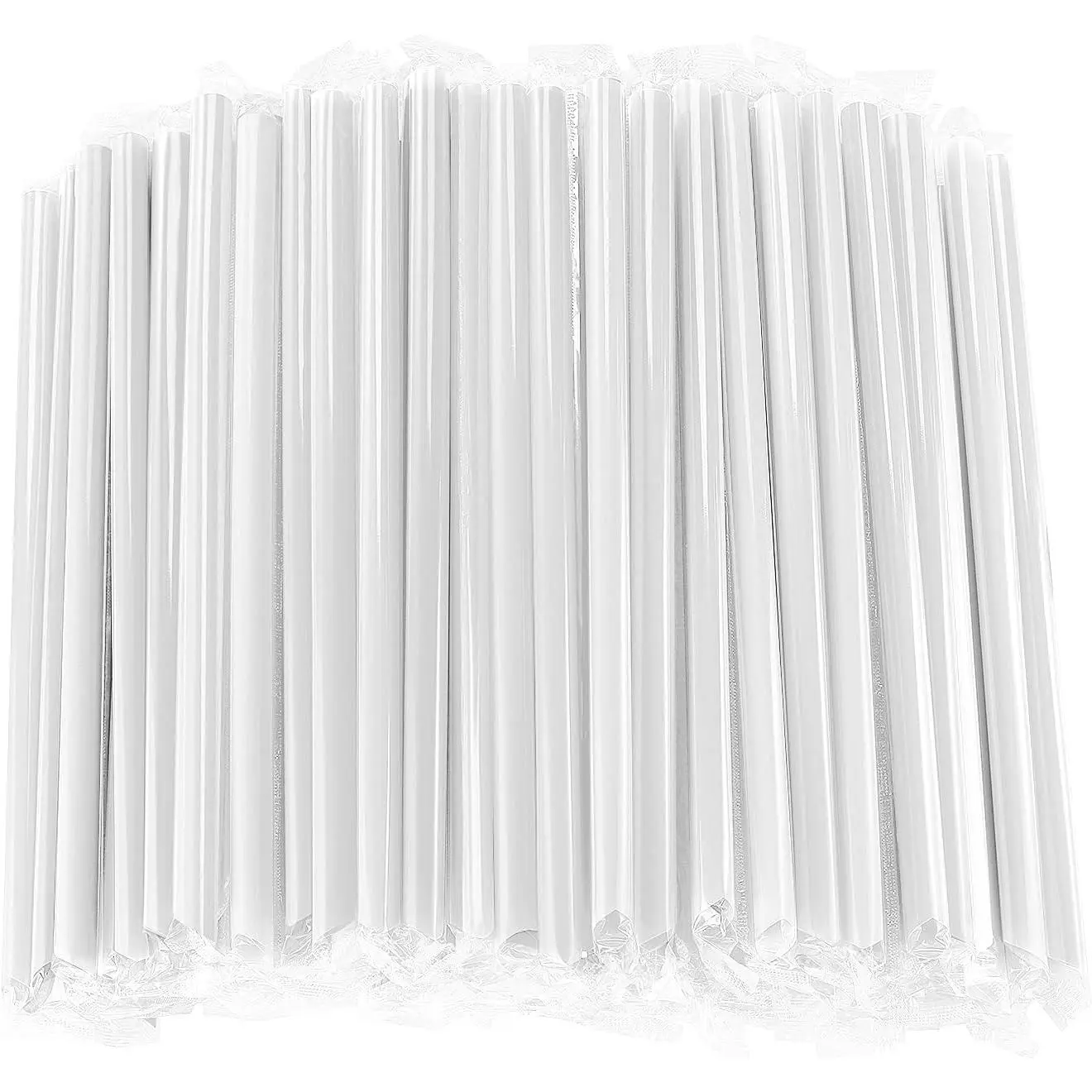 100 count Clear Boba Straws Smoothie Straws,Individually Wrapped Disposable Plastic  Large Wide-mouthed Milkshake Drinking Straws(0.43" Diameter and 9.45" long)