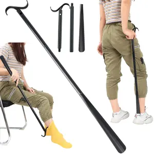 35.5 Inch Long Handled Shoe Horn, Dressing Stick, Sock Remover Aid Helper - Versatile, Adjustable Dressing Aid for Shoes, Socks, Shirts, Pants - Long Shoe Horn, Shoe Horn Long Handle for Seniors, Tool