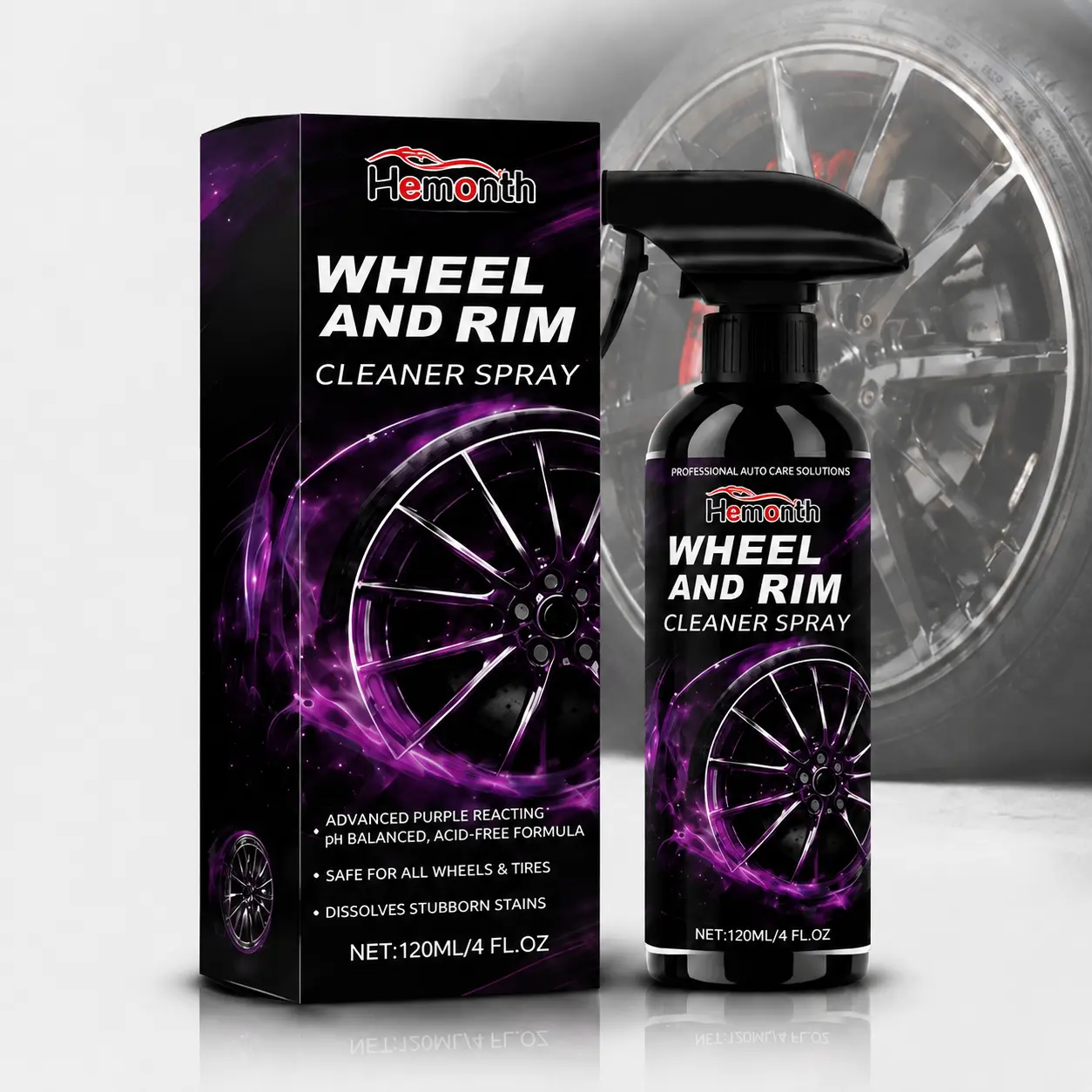 120ML Car Wheel Rim Cleaner Multipurpose Rust Remover  Automotive Rust Remover Spray Acting Iron Rust Cleaner for Wheels Rims Metal Surfaces Car Detailing Products Detailing Products on Most Automotive Finishes Cars