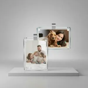 2-Pack Vertical Car Sun Visor Photo Frame Clips, Acrylic Snap Clips, Universal Fit for All Cars, Holds 6x9 Inch Photos, DIY Customizable, Car Accessories