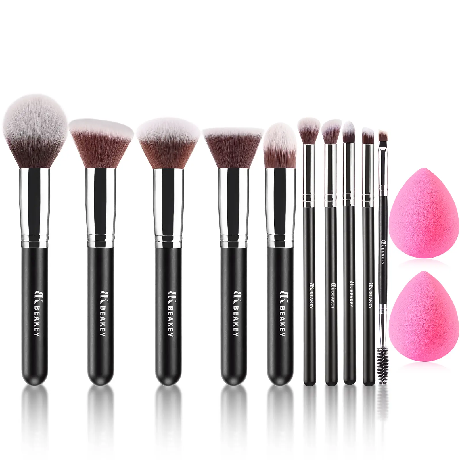 BEAKEY Glam Blend Face Makeup Brush Set, Professional Brush Sets & Kits for Beauty & Personal Care Makeup Application, Face Makeup Brushes