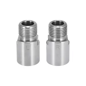 1 Pair Silver Tone Left Right Bicycle Pedal Extender Adapter Extended Pedal Spacer Fit for 9/16 Inch Threaded Pedals Bike MTB BMX Road Street Bicycle