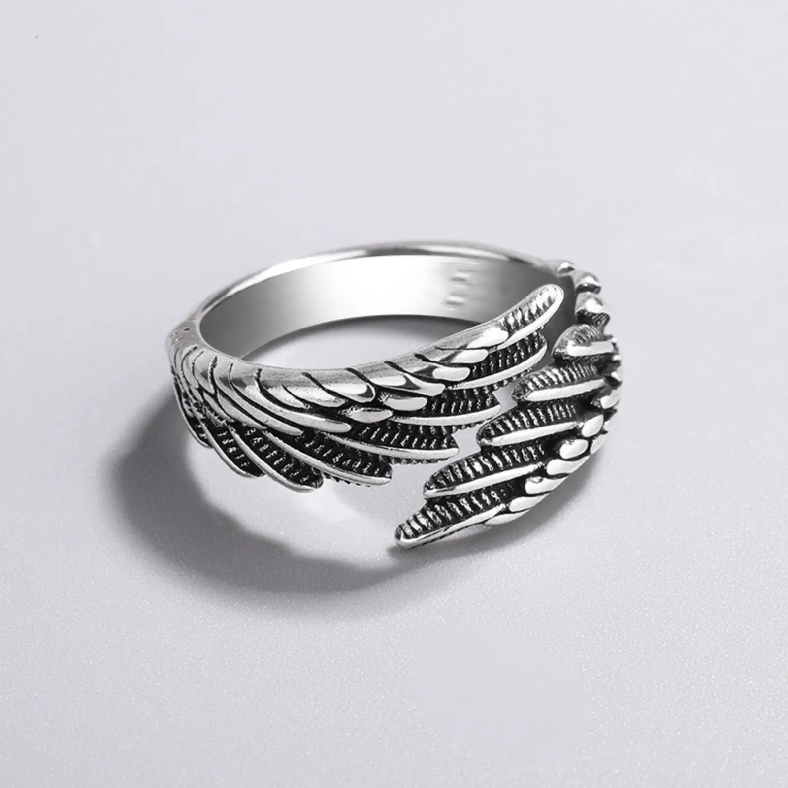 Vintage Feather Statement Ring, Simple Personality Temperament Design, Artificial Gemstone Vintage Rings Jewelry Accessory, Statement Rings