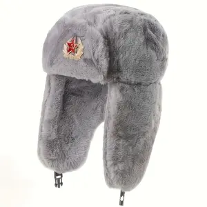 Faux Mohair Ushanka Hat Warm Russian-Style Winter Ear Protection Breathable Outdoor Trapper Hat for Cold Weather Cozy Daily Wear and Winter Gift Option SpringStatements